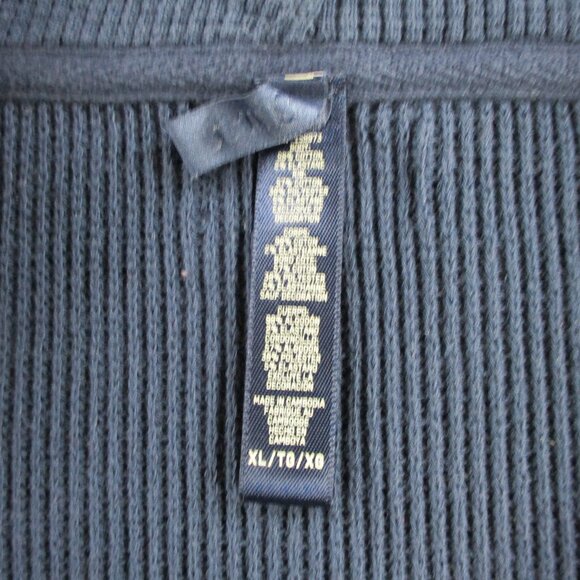 SKIMS Heavyweight Waffle Cropped Hoodie Womens XL Navy Blue Full Zip Knit EUC - Picture 6 of 10